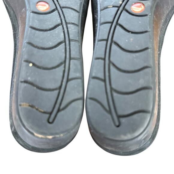 Clarks Wynnmere Abie Unstructured Black Nubuck Leather Wedge Peep Toe Sandals 7W - Picture 14 of 16